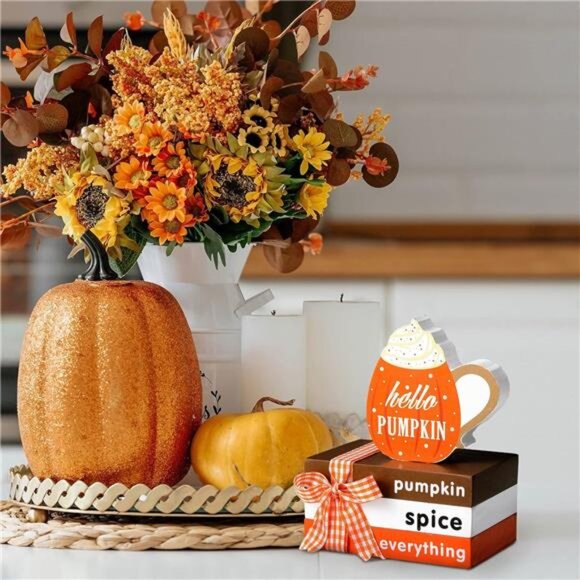 Summer Wooden Tiered Tray Decor Mini Coffee Wooden Book Stack Watermelon Book - Picture 2 of 7